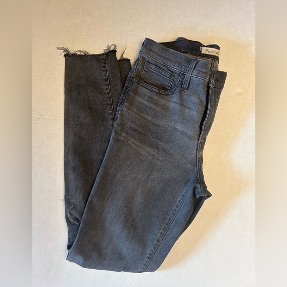 Madewell 9”mid rise skinny grey/black denim distressed jeans Sz-27 Q1 - Picture 4 of 9